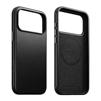 NOMAD Modern Leather Case Black Compatible with iPhone 17